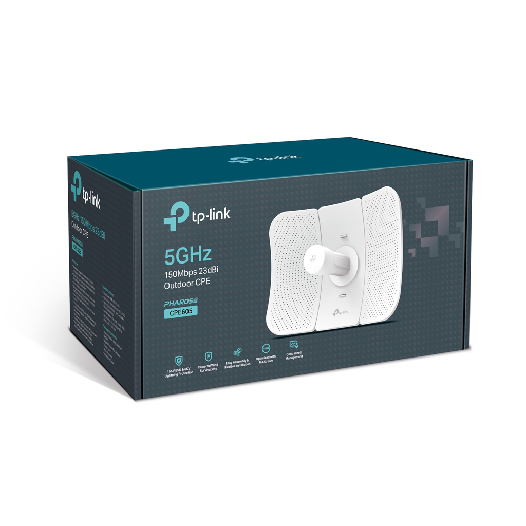 TP-LINK CPE605, 150Mbps, 5Ghz WiFi, 23dbi Anten, Noktadan Noktaya, Dış Mekan, Access Point CPE TP-LINK CPE605, 150Mbps, 5Ghz WiFi, 23dbi Anten, Noktadan Noktaya, Dış Mekan, Access Point CPE