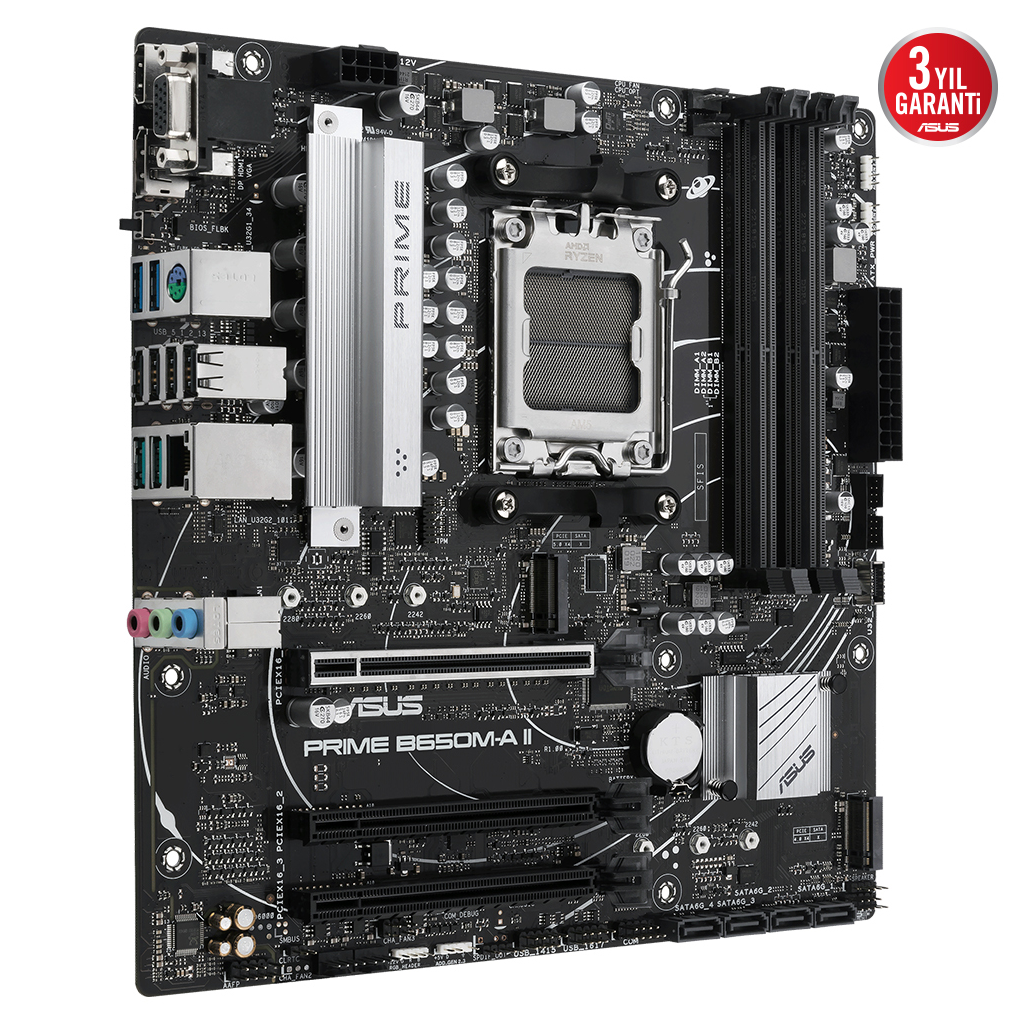 ASUS PRIME B650M-A II CSM, 4xDDR5, 2x M.2, D-SUB, HDMI, DP, AM5 Soket Anakart ASUS PRIME B650M-A II CSM, 4xDDR5, 2x M.2, D-SUB, HDMI, DP, AM5 Soket Anakart