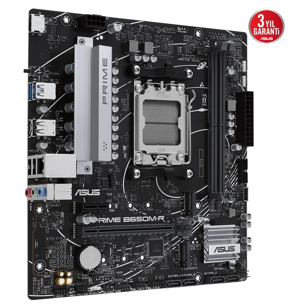 ASUS PRIME B650M-R, 2xDDR5, 2x M.2, HDMI, AM5 Soket Anakart ASUS PRIME B650M-R, 2xDDR5, 2x M.2, HDMI, AM5 Soket Anakart