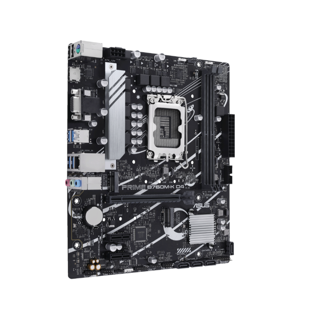 ASUS PRIME B760M-K D4, 2xDDR4, 2x M.2, D-SUB, HDMI, 12-13.14.Nesil, LGA1700 Soket, Anakart