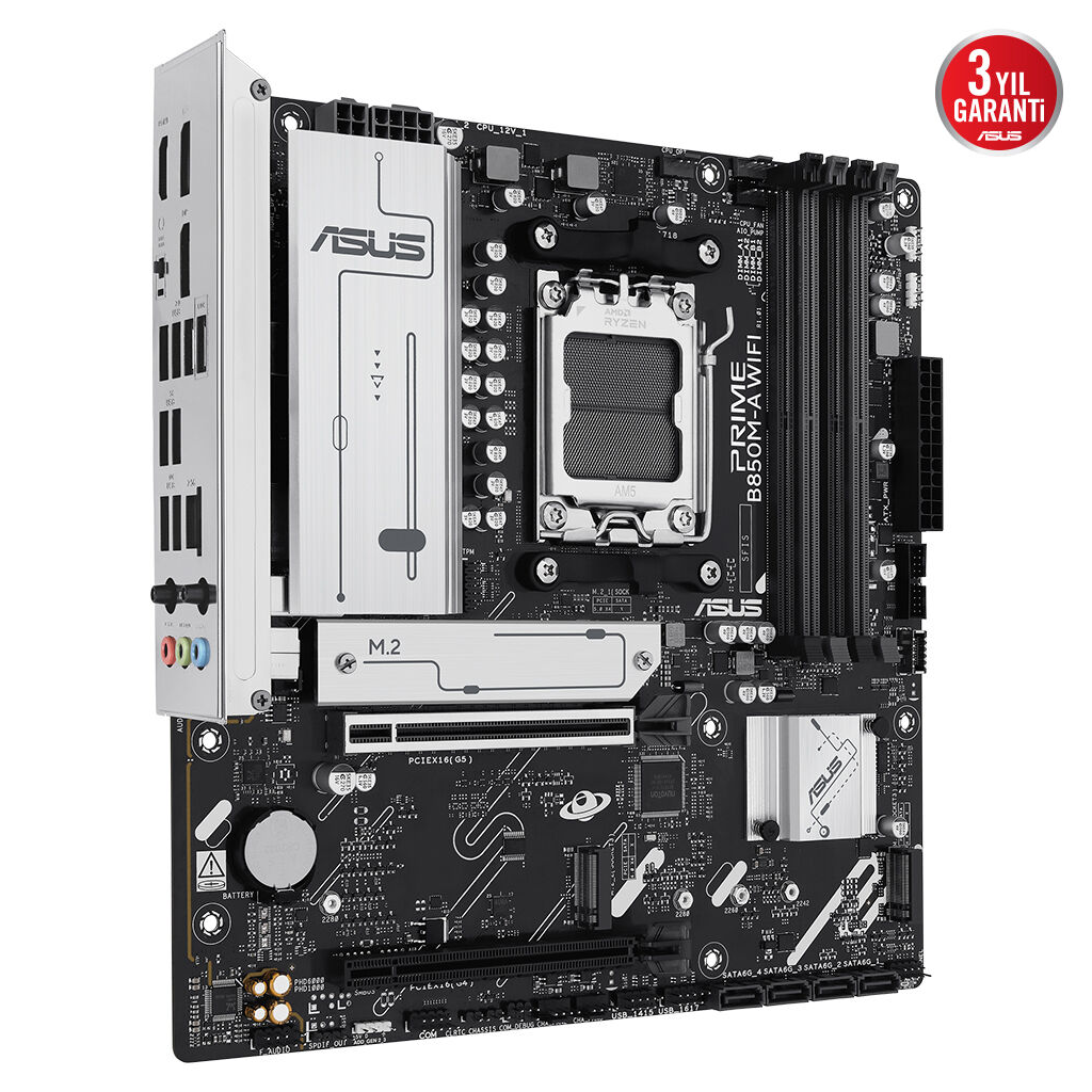 ASUS PRIME B850M-A WIFI, 4xDDR5, 3xM.2, 2xDP, HDMI, Type-C, Wi-Fi 6, Bluetooth 5.3, AM5 Soket Anakart ASUS PRIME B850M-A WIFI, 4xDDR5, 3xM.2, 2xDP, HDMI, Type-C, Wi-Fi 6, Bluetooth 5.3, AM5 Soket Anakart