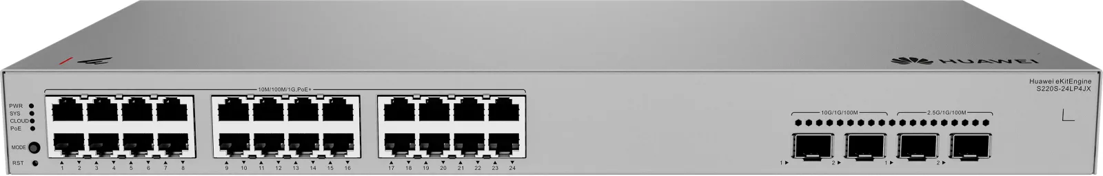 HUAWEI 24port POE+ 195w 2-SFP 2.5GE/2-SFP 10GE Gigabit Yönetilebilir Switch eKIT S220S-24LP4JX görsel 6