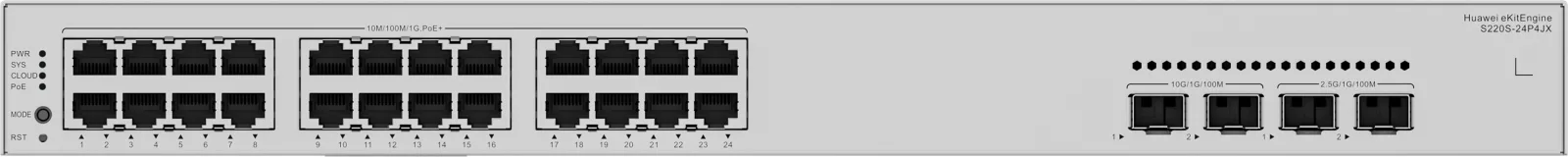 HUAWEI 24port POE+ 400w 2-SFP 2.5GE/2-SFP 10GE Gigabit Yönetilebilir Switch eKIT S220S-24P4JX görsel 6