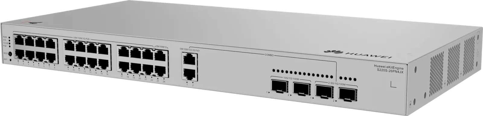 HUAWEI 24port PoE 400w 2-SFP 2.5GE/2-SFP 10GE Gigabit Yönetilebilir Switch eKIT S220S-26PN4JX görsel 4