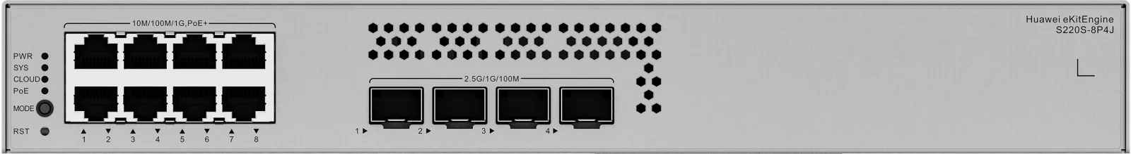 HUAWEI 8port PoE 128w 4-SFP 2.5GE Gigabit Yönetilebilir Switch eKIT S220S-8P4J görsel 4