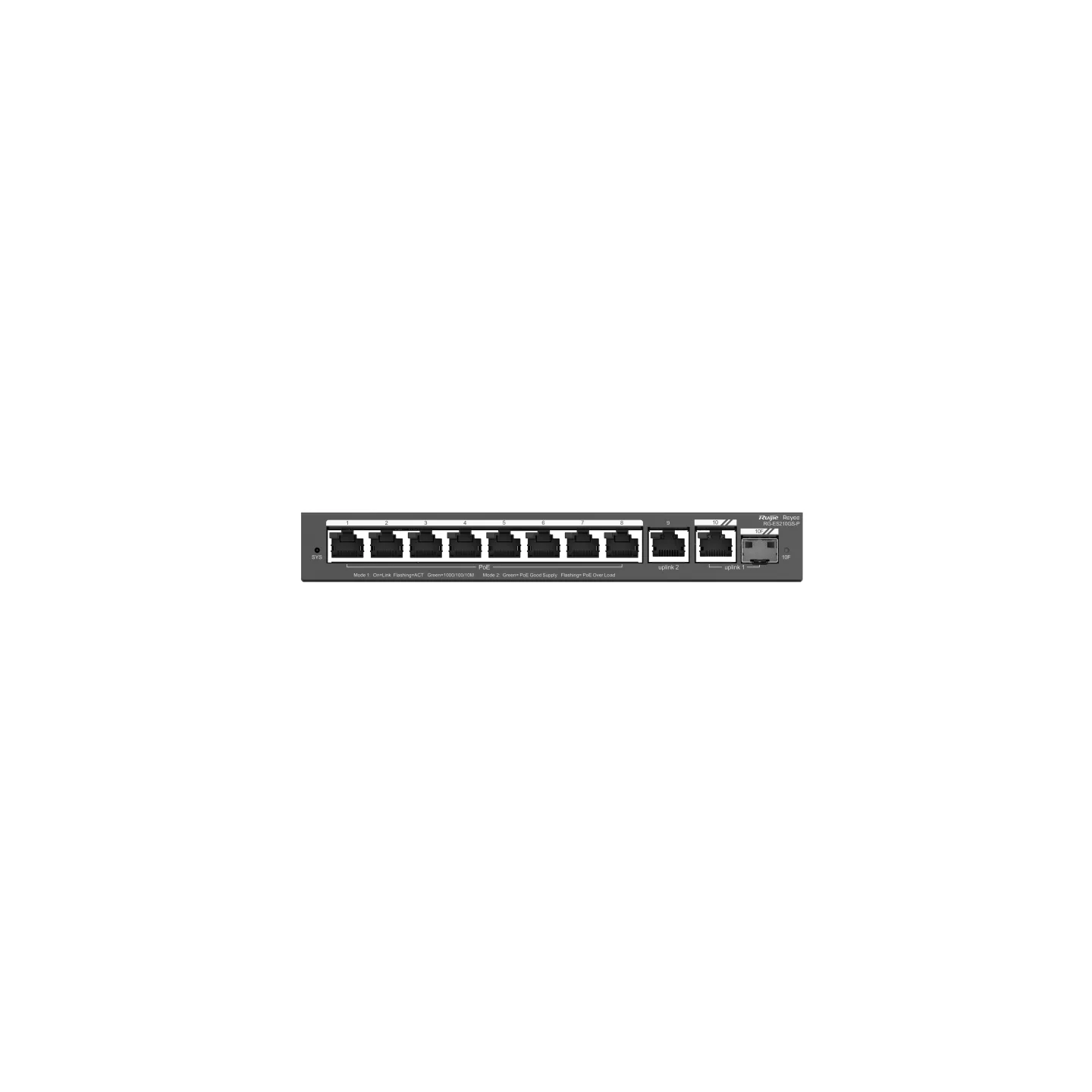 RUIJIE 8port PoE 120w 1-SFP Gigabit Yönetilebilir Switch RG-ES210GS-P görsel 4