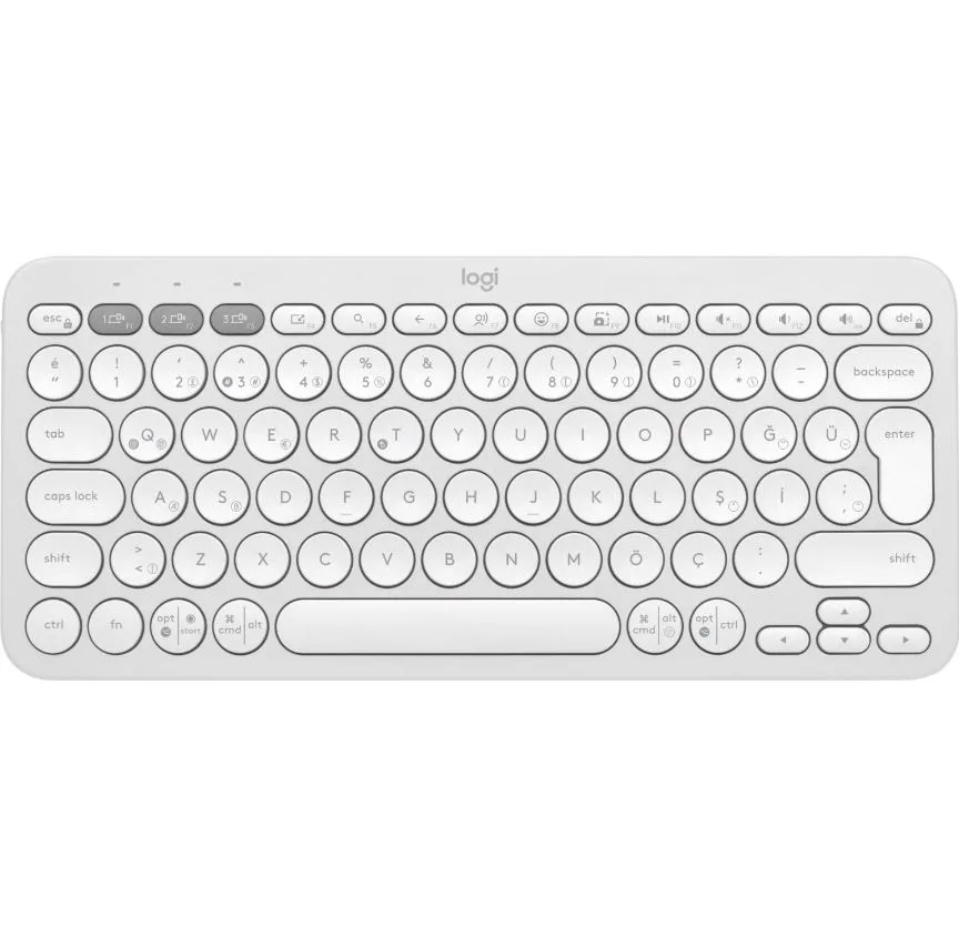 LOGITECH Pebble Keys 2 K380s Bluetooth Q Trk Beyaz Klavye (920-011859) görsel 4