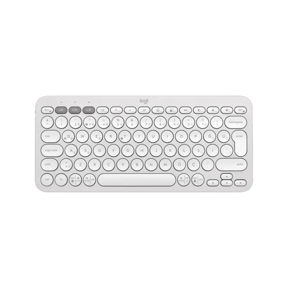 LOGITECH Pebble Keys 2 K380s Bluetooth Q Trk Beyaz Klavye (920-011859) görsel 6