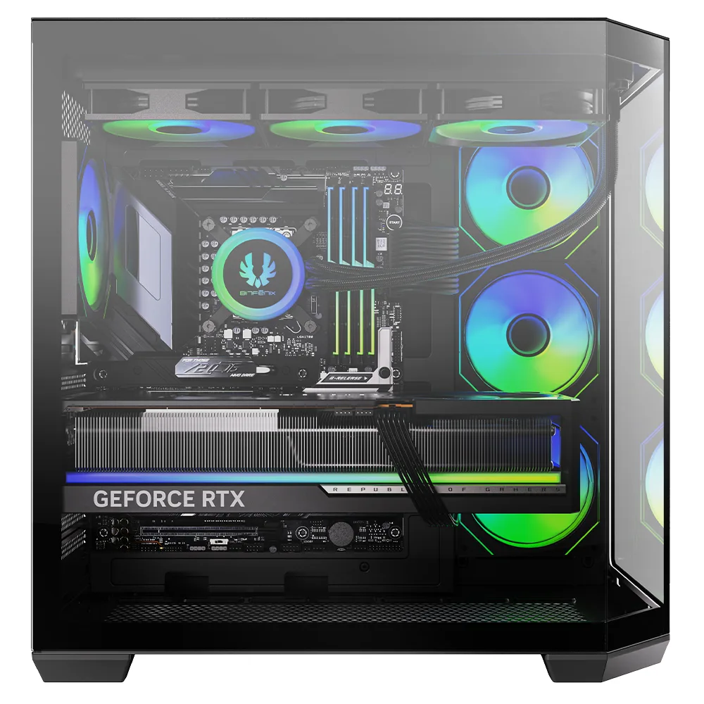 BITFENIX 850W 80+ BRONZE Ayna efektli MIRROR T10 Siyah Gaming Mid-Tower PC Kasası görsel 7