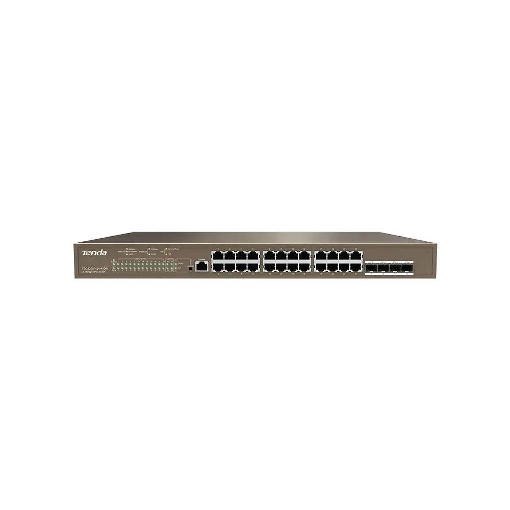 TENDA 24port PoE 410w 4-SFP Gigabit Yönetilebilir Switch TEG5328P-24-410W