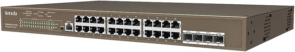 TENDA 24port PoE 410w 4-SFP Gigabit Yönetilebilir Switch TEG5328P-24-410W