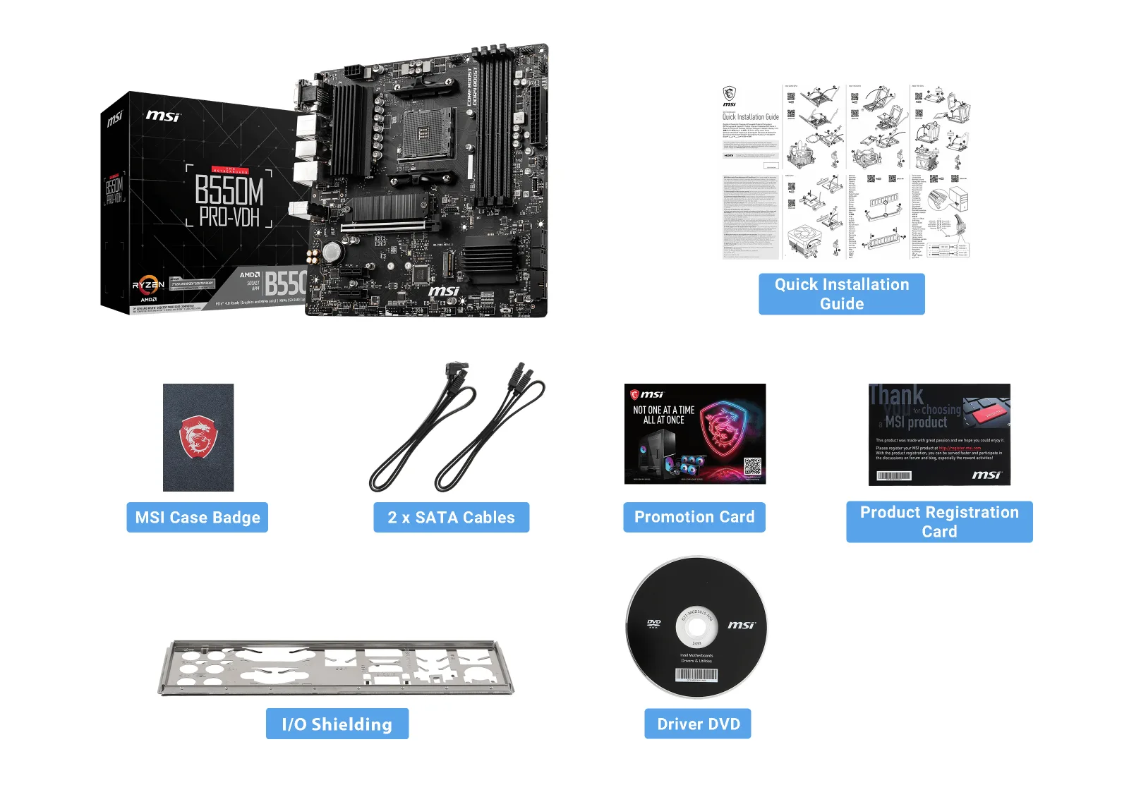 MSI B550M PRO-VDH DDR4 M2 PCIe NVME HDMI DP PCIe 16X v4.0 AM4 mATX görsel 4