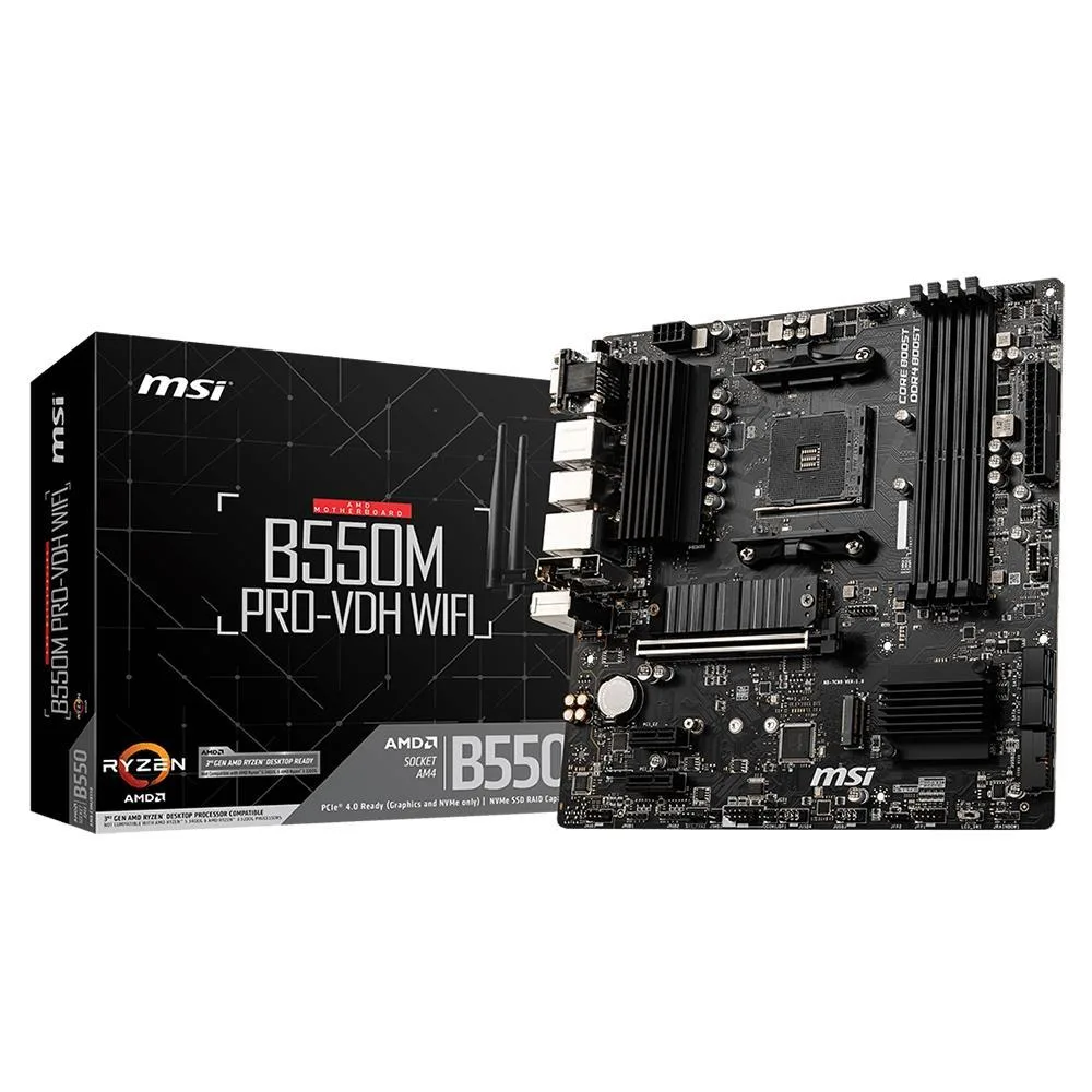 MSI B550M PRO-VDH DDR4 M2 PCIe NVME HDMI DP PCIe 16X v4.0 AM4 mATX görsel 5