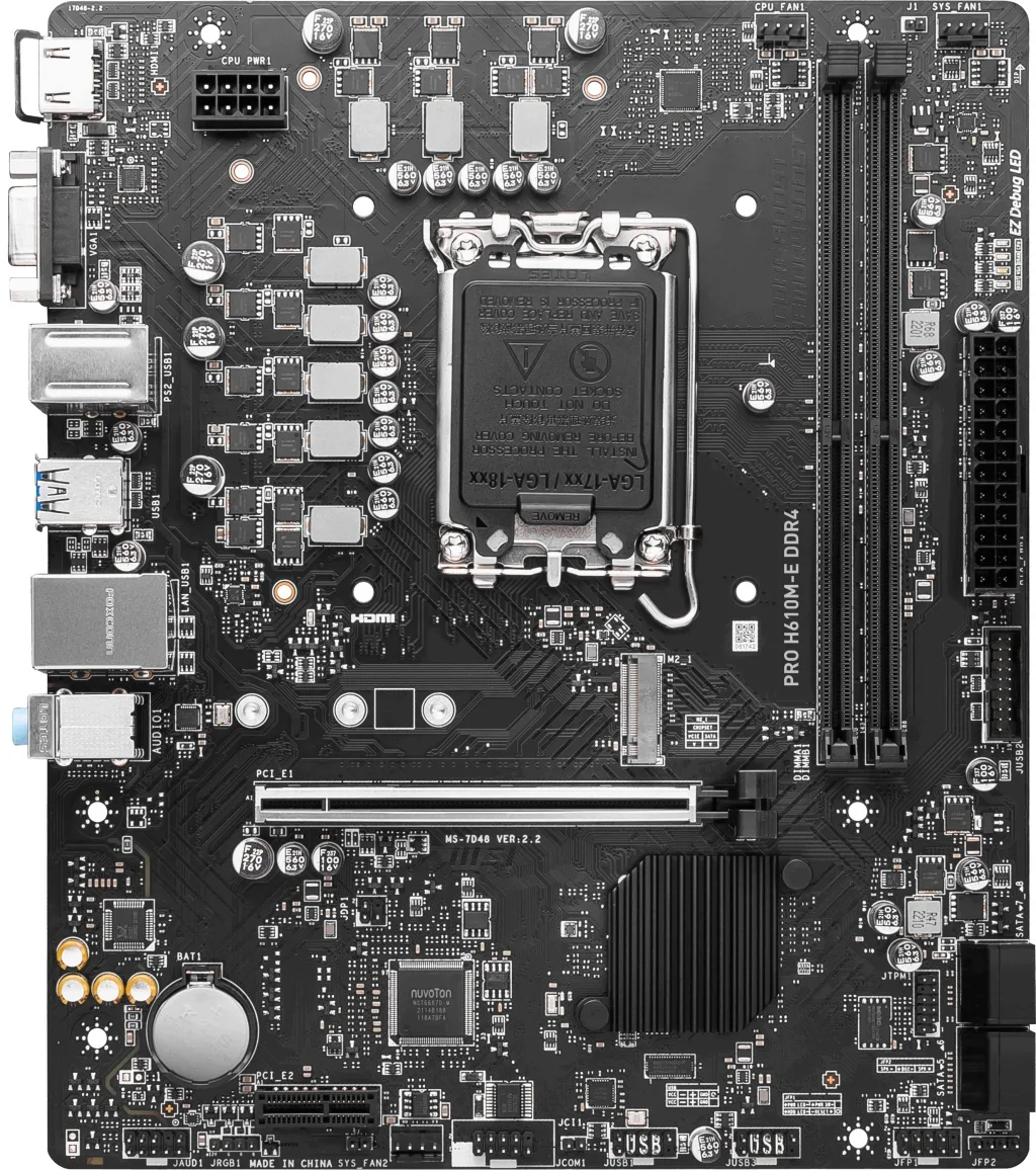 MSI PRO H610M-E DDR4 M2 PCIe NVME HDMI PCIe 16X v4.0 1700p mATX görsel 4