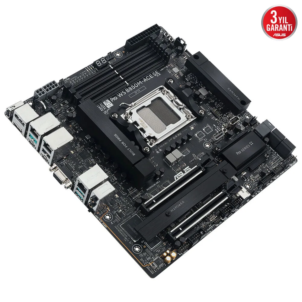 ASUS PRO WS B850-ACE SE WIFI7 DDR5 HDMI DP PCIE 5.0 AM5 ATX İş İstasyonu Anakartı görsel 10