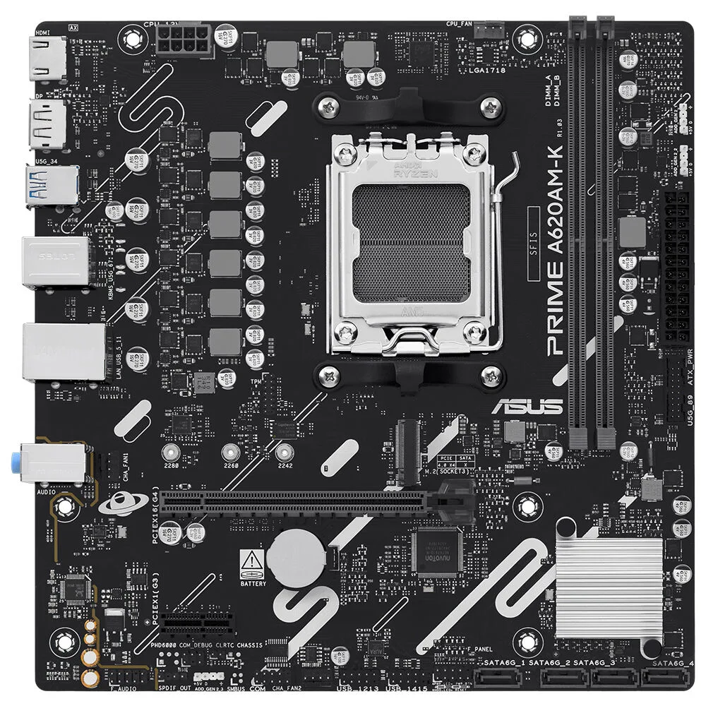 ASUS PRIME A620AM-K DDR5 HDMI PCIe 16X v4.0 AM5 mATX görsel 4