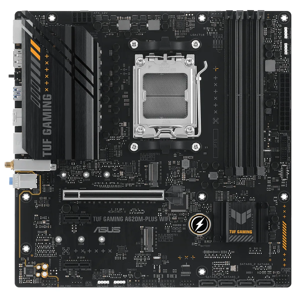 ASUS TUF GAMING A620AM-PLUS WIFI DDR5 HDMI DP PCIe 16X v4.0 AM5 mATX görsel 4
