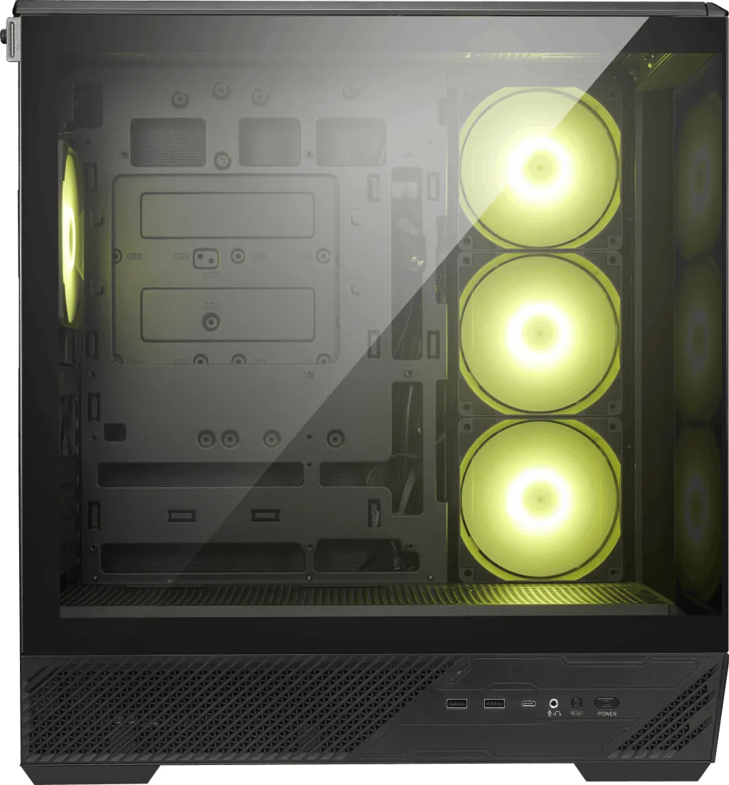 MSI Mag Pano 130R Pz Panoramik Gaming MID-TOWER PC Kasasi Si̇yah görsel 3