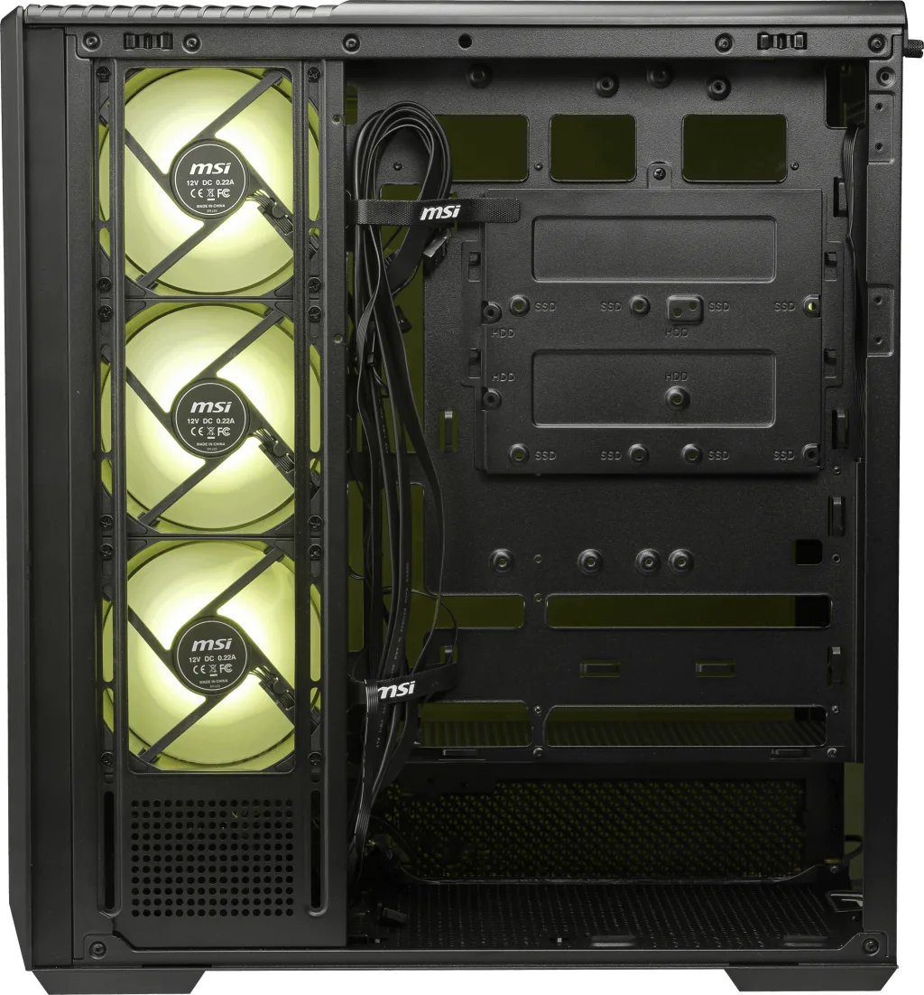 MSI Mag Pano 130R Pz Panoramik Gaming MID-TOWER PC Kasasi Si̇yah görsel 2