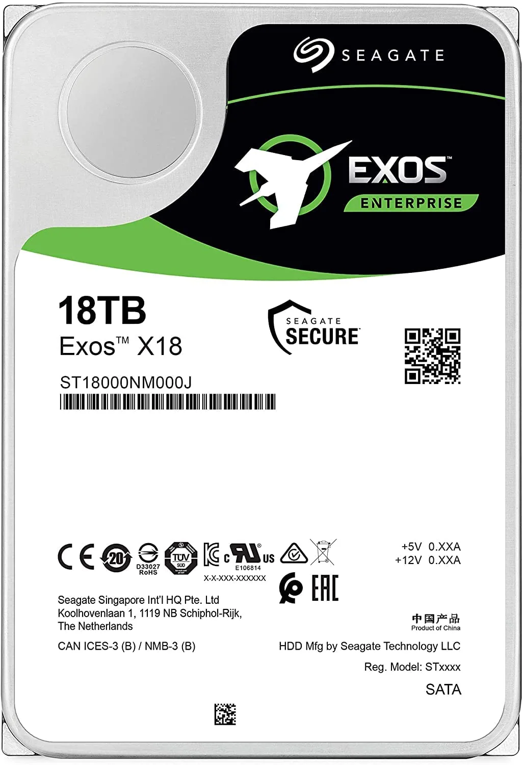 SEAGATE 3.5" 18TB Exos ST18000NM000J 256MB 7200RPM SATA-3 NAS ve Güvenli̇k Di̇ski̇ görsel 2