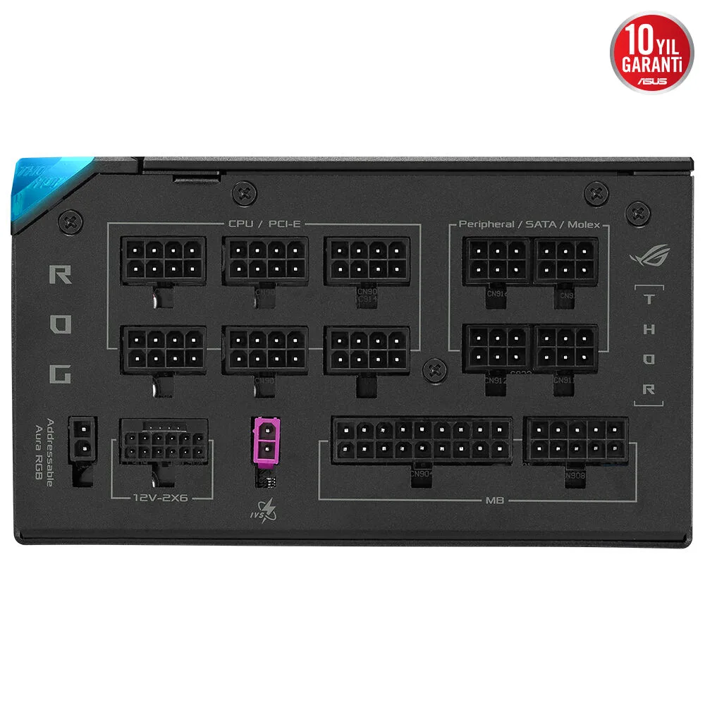 ASUS 1200W 80+ PLATINUM ROG THOR 1200P3 Tam Modüler Power Supply görsel 7