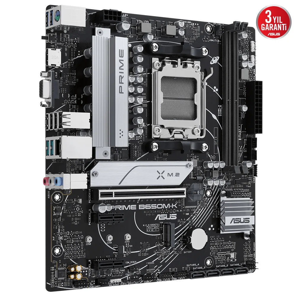 ASUS PRIME B650M-K DDR5 HDMI DP PCIe 16X v4.0 AM5 mATX görsel 5