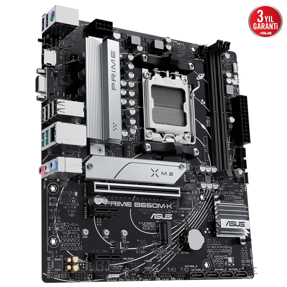 ASUS PRIME B650M-K DDR5 HDMI DP PCIe 16X v4.0 AM5 mATX görsel 8