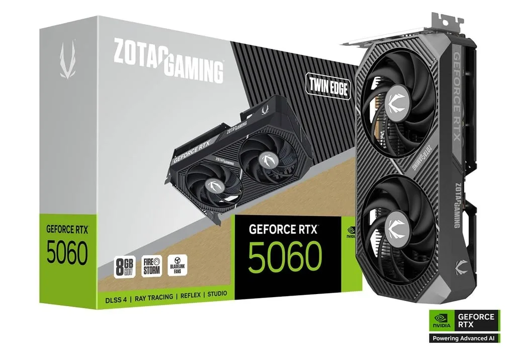ZOTAC RTX5060 8GB Twin Edge ZT-B50600E-10M GDDR7 128bit HDMI DP PCIe 5.0 görsel 6