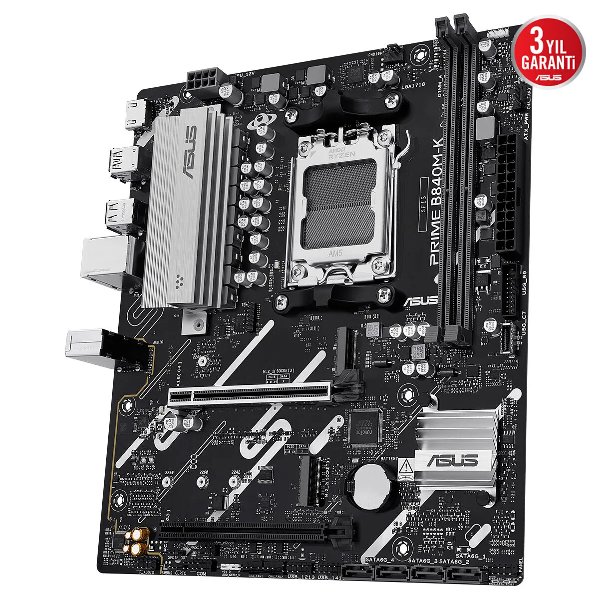 ASUS PRIME B840M-K DDR5 HDMI PCIE 4.0 AM5 mATX görsel 6