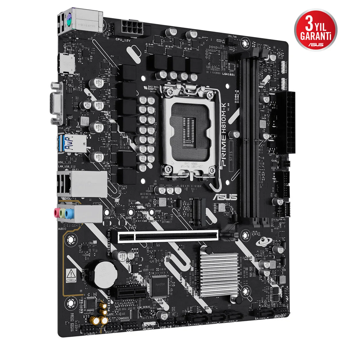 ASUS Prime H810M-K DDR5 HDMI PCIE 4.0 1851p Matx görsel 4