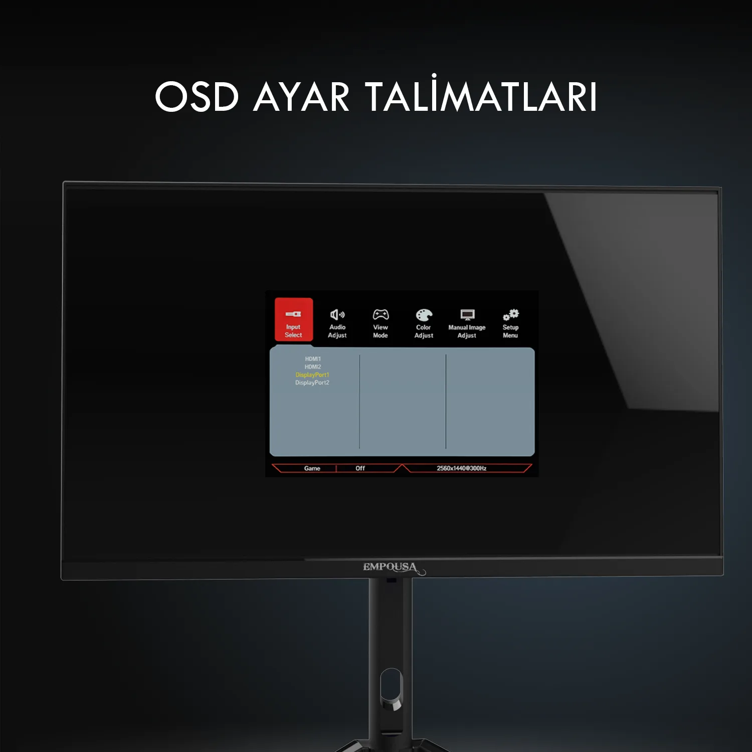 INCA 27" IPS ILM-272KXG 0.5ms 300Hz HDMI-DP Pivot Gaming Monitör 2560 X 1440 görsel 10