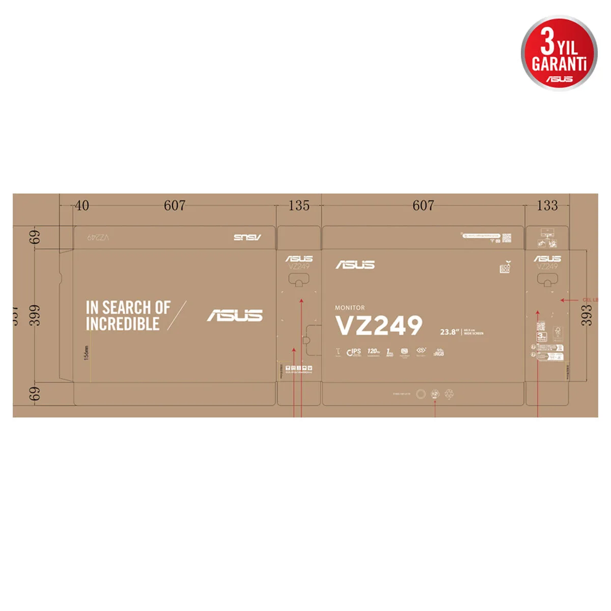 ASUS 23.8" IPS VZ249HG 1MS 120Hz HDMI Gaming Monitör (1920 X 1080) görsel 16