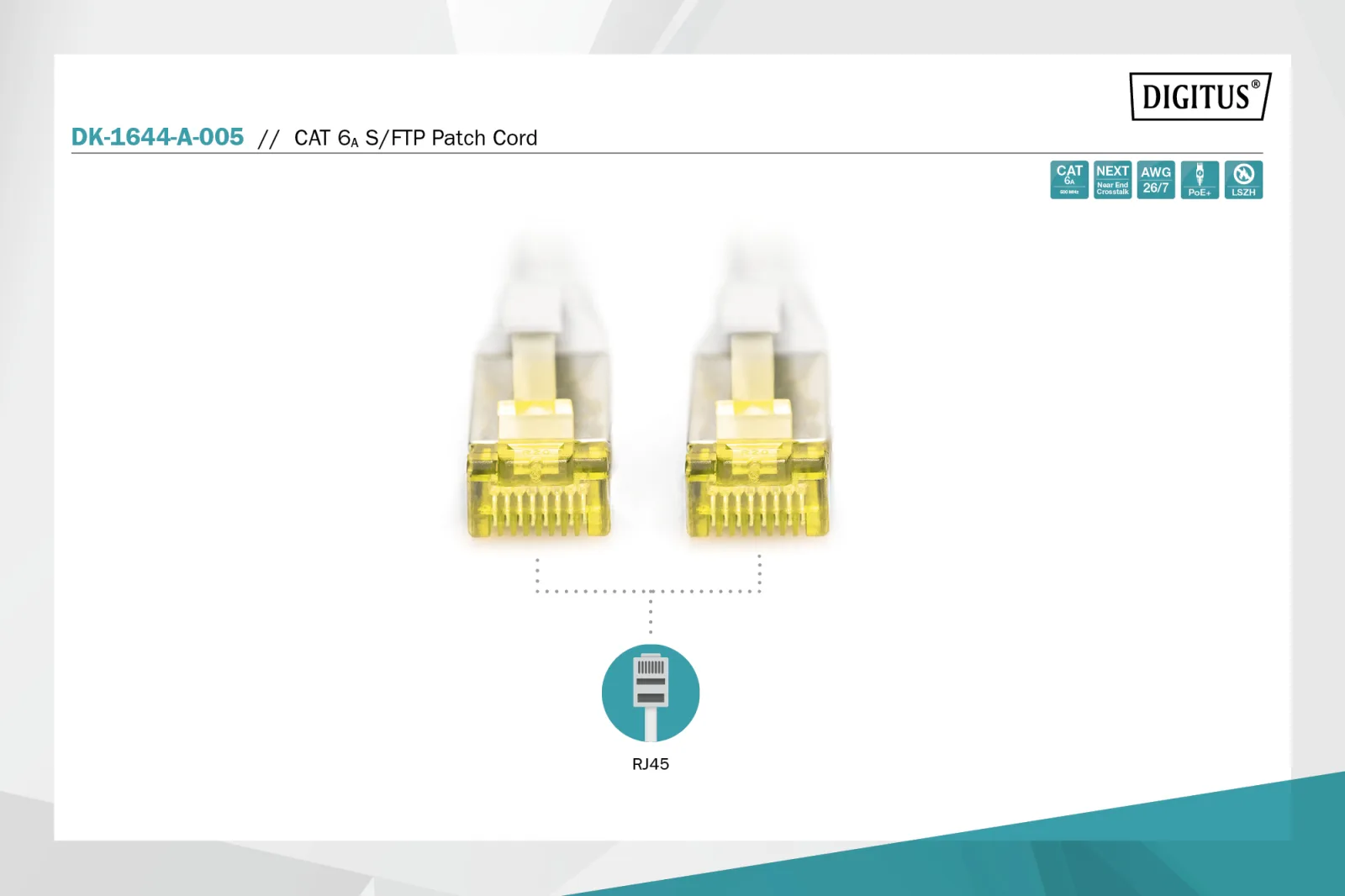 DIGITUS 0.5metre CAT7(CAT6A) S-FTP DK-1644-A-005 Gri Patch Kablo (10'lu Paket) görsel 6