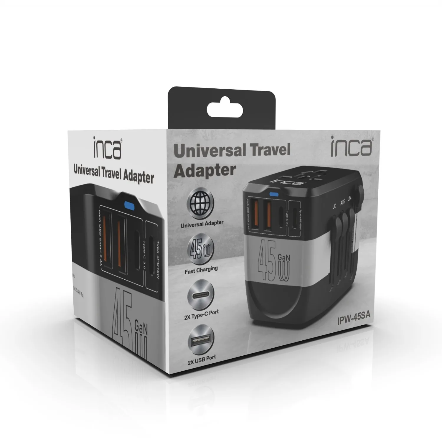 INCA IPW-45SA UNIVERSAL Seyehat Adaptörü