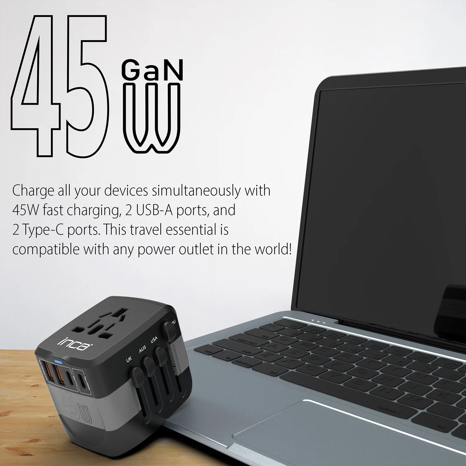 INCA IPW-45SA UNIVERSAL Seyehat Adaptörü görsel 2