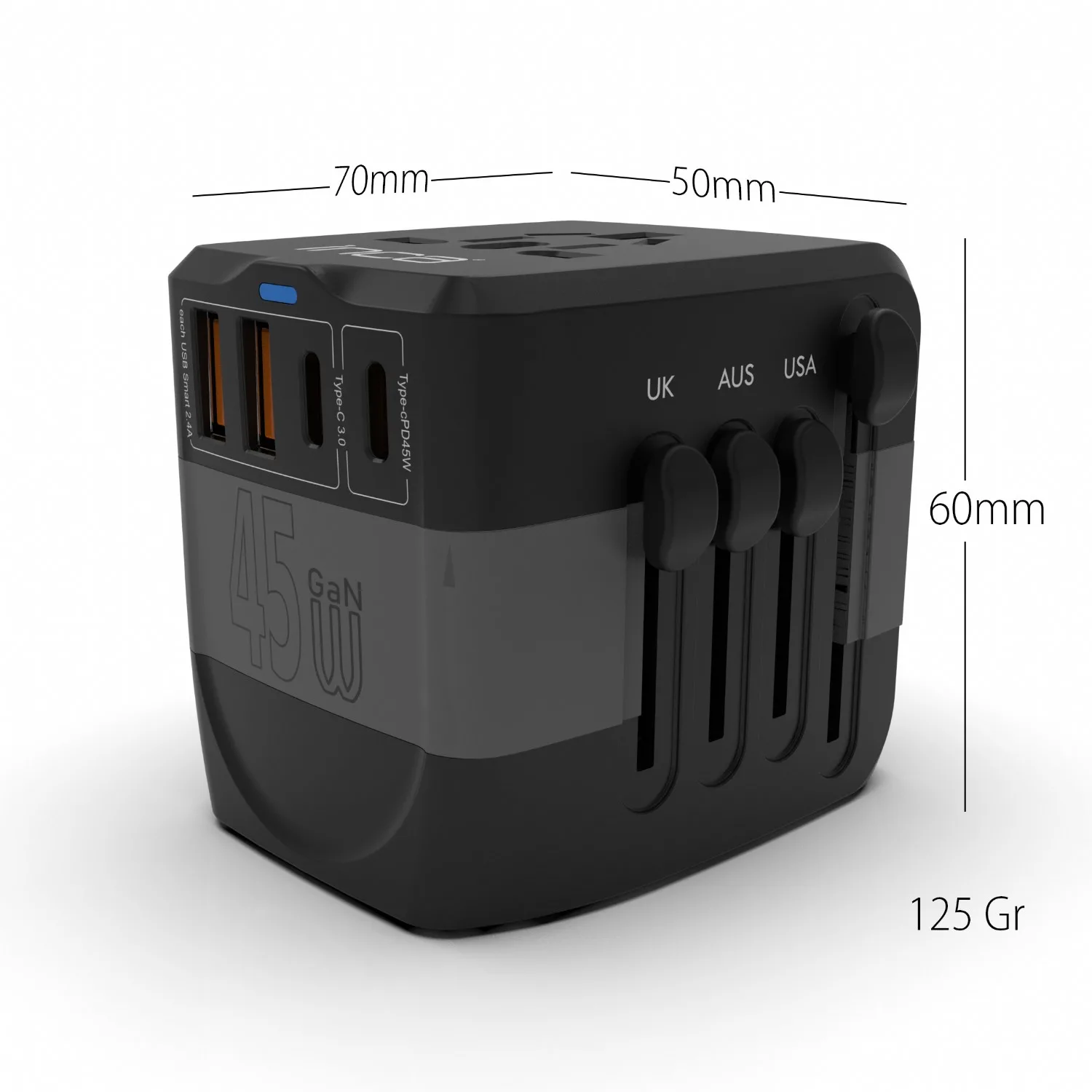 INCA IPW-45SA UNIVERSAL Seyehat Adaptörü görsel 5