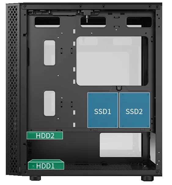 AZTECH 600w SKYLINE AZT04 RGB Gaming Mid-Tower Pc Kasası görsel 5