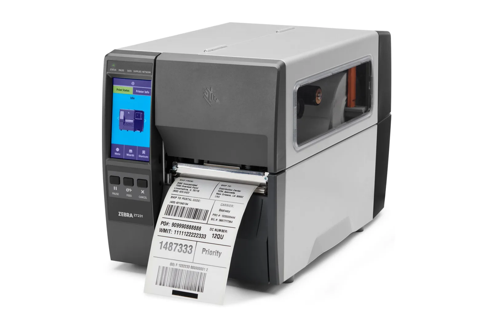 ZEBRA 203dpi ZT231T Termal Transfer USB,Ethernet Endüstriyel Barkod Yazıcı görsel 4