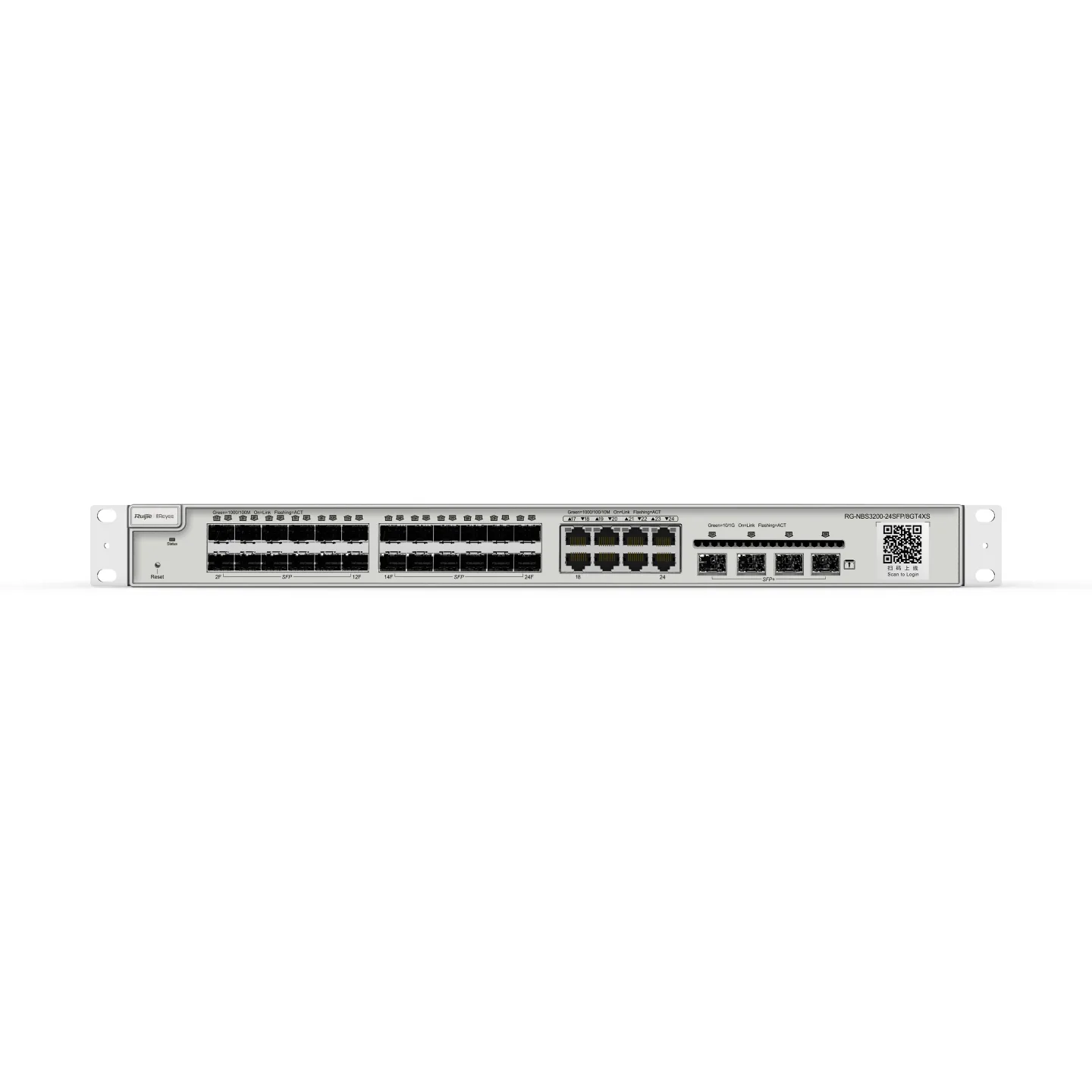 RUIJIE 24port GIGABIT 24X SFP / 4X 10GbE Yönetilebilir Switch RG-NBS3200-24SFP/8GT4XS