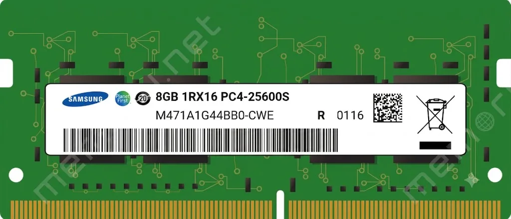 SAMSUNG 8GB DDR4 3200MHZ CL22 Notebook RAM M471A1G44BB0-CWE