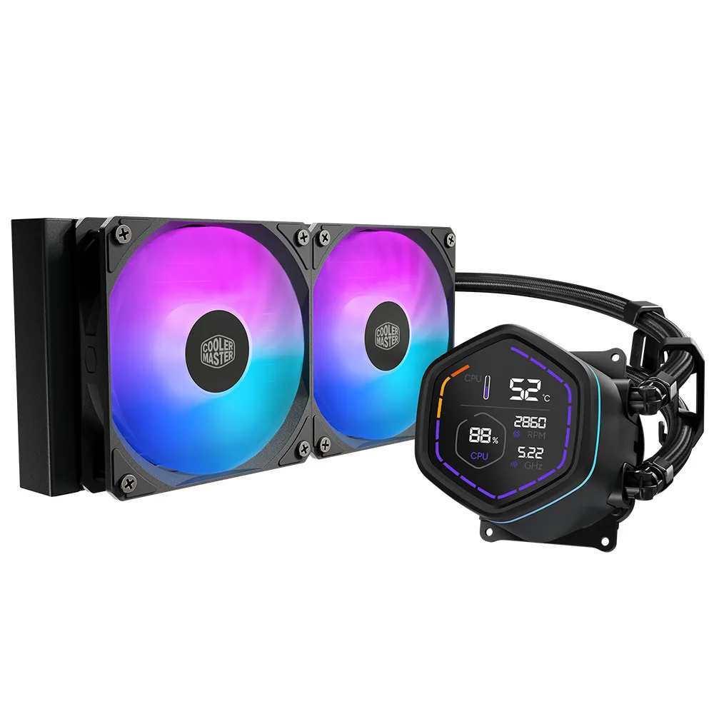 COOLERMASTER 240mm ML240 CORE Nex Digital MLX-D24M-A18PA-RD ARGB Sıvı Soğutmalı AM5-1851p İşlemci Fanı görsel 2