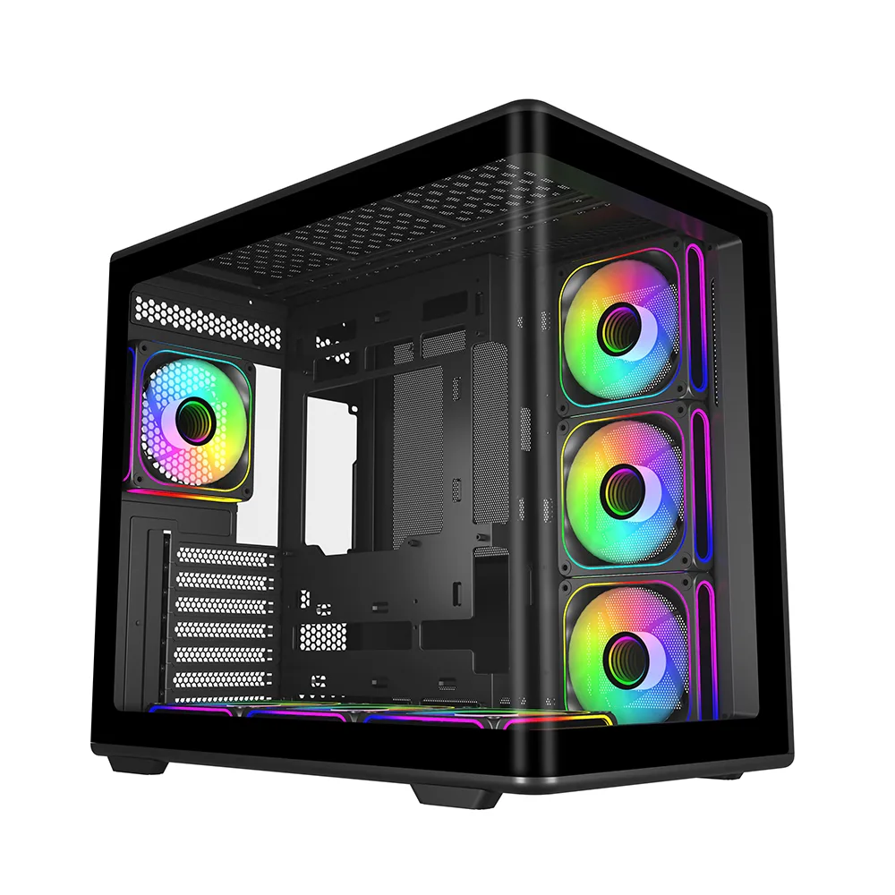 COOLERMASTER ELITE 600 Curve TG E600-KGNN-S02 7x12cm ARGB Siyah Gaming MıdTower PC Kasası görsel 6