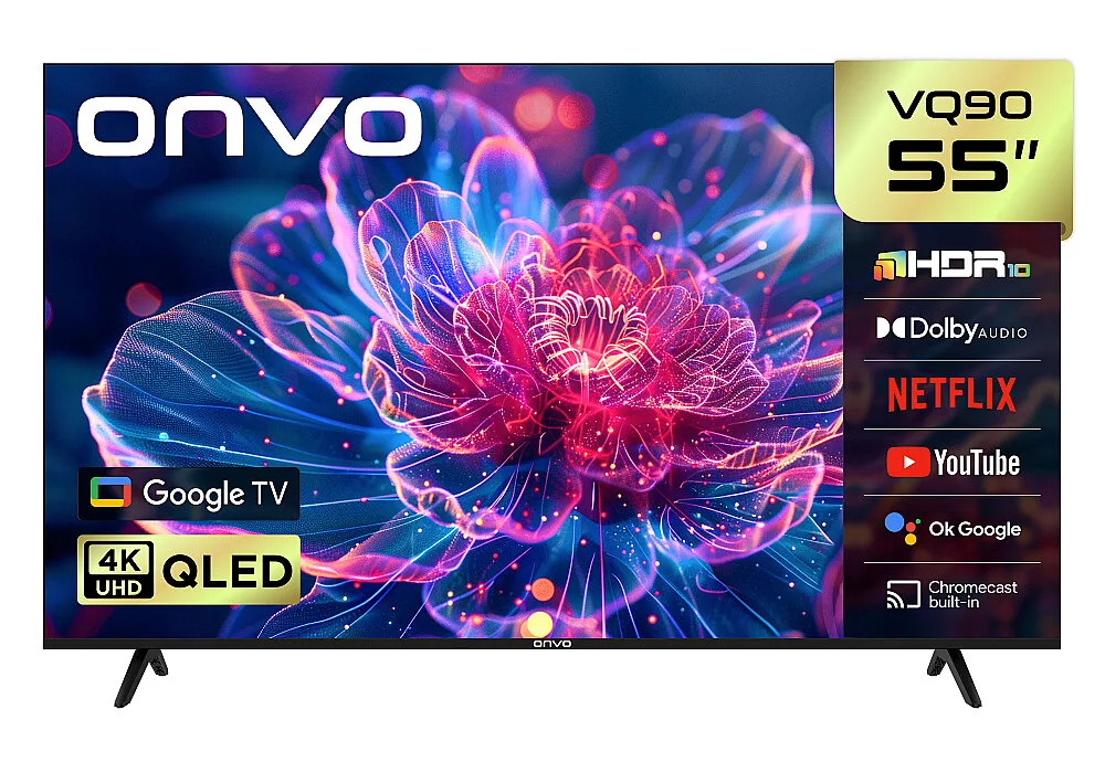 ONVO 55VQ90F3UA 55'' 140 Ekran Uydu Alıcılı 4K Ultra HD Google Smart QLED TV