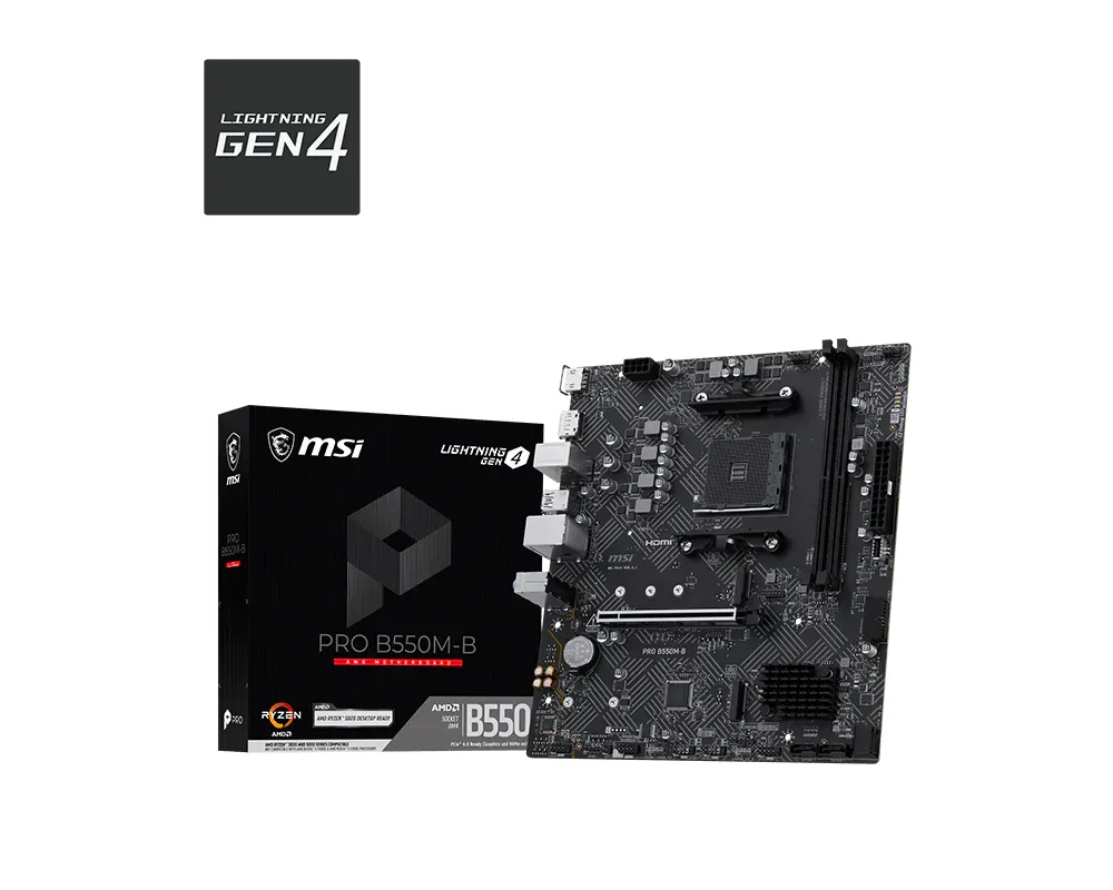 MSI Pro B550M-B DDR4 HDMI-DP PCIE 4.0 AM4 Matx görsel 5
