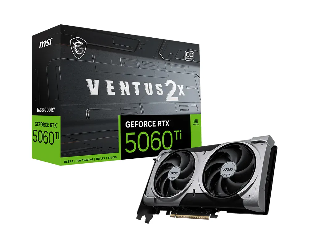 MSI RTX5060TI 16GB VENTUS 2X OC PLUS GDDR7 128bit HDMI DP PCIe 5.0