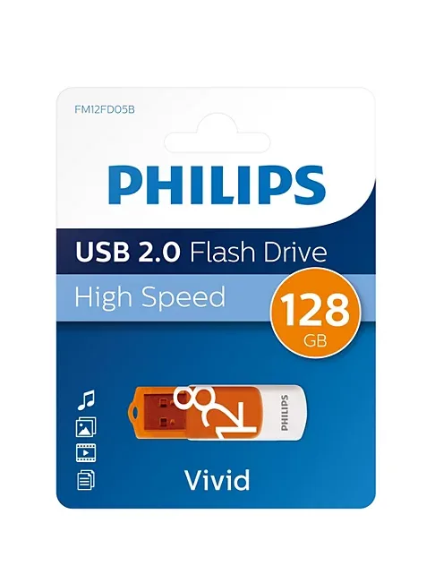 PHILIPS 128GB USB 2.0 Vivid FM12FD05B/00 Turuncu Taşınabilir Bellek görsel 7