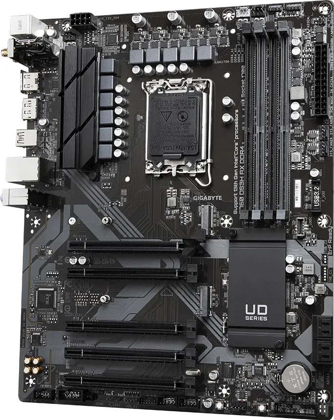 GIGABYTE B760 DS3H Ax WIFI6E DDR4 HDMI-DP PCIE 4.0 1700p ATX görsel 3