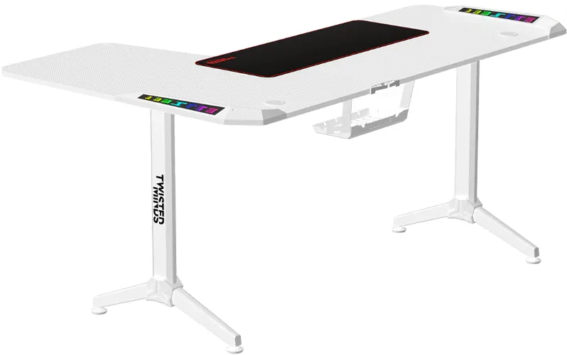 TWISTED Minds L Şekilli RGB Sağ Oyuncu Masası Beyaz TM-Y-RW-RGB
