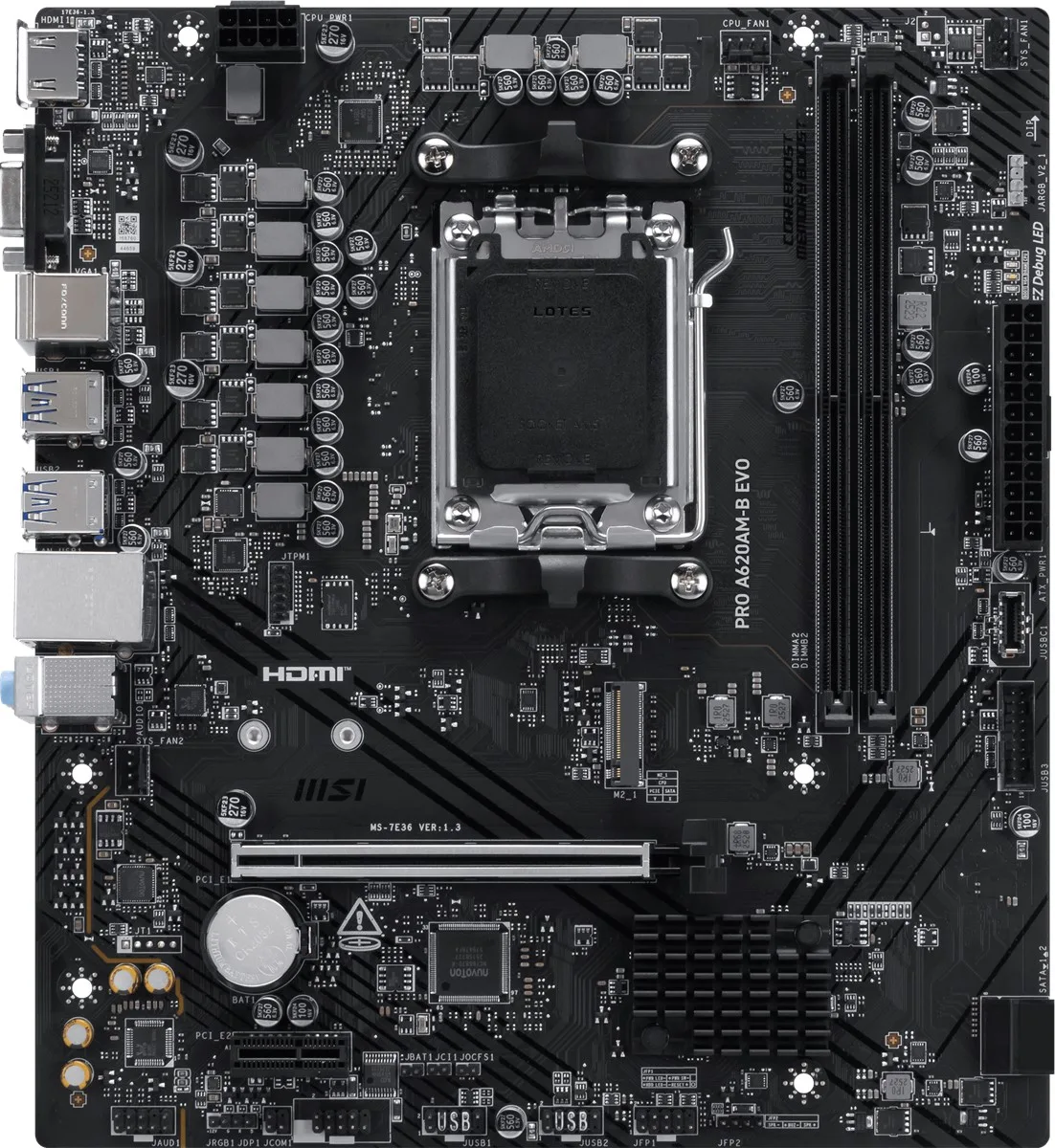 MSI Pro A620AM-B Evo DDR5 HDMI PCIE 4.0 AM5 Matx
