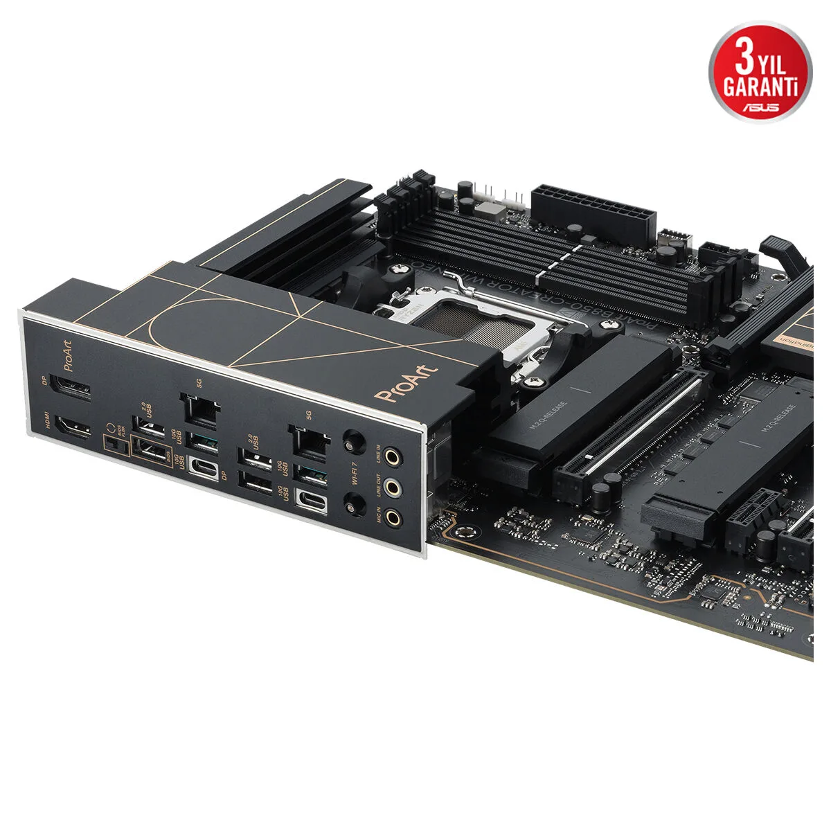 ASUS Proart B850-CREATOR WIFI Neo DDR5 HDMI DP PCI 5.0 AM5 ATX görsel 5